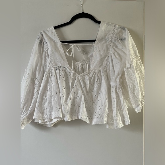 French Connection Cropped Peplum Blouse - Picture 2 of 4